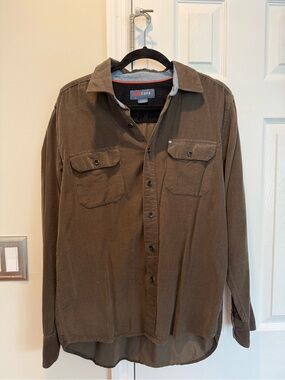 Cova Men's Casual Brown Button-Down Shirt